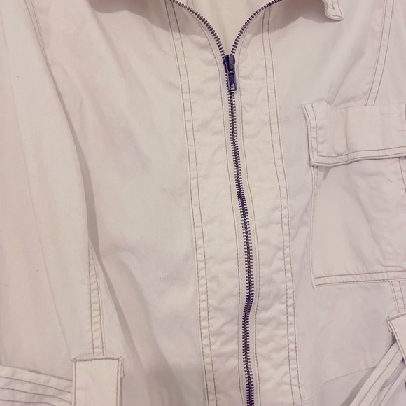 Pre loved Ava & Viv zip front cream long sleeve dress with tie 2X - Picture 5 of 7